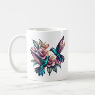 Hummingbird och Blommor Classic Ceramic Kaffemugg