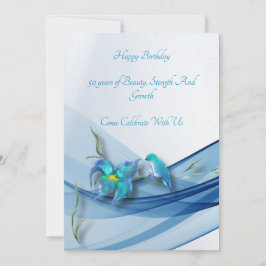 Hummingbird och Blue wave Birthday Card Inbjudningar