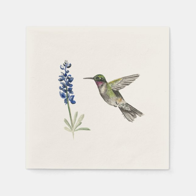 Hummingbird och Bluebonnet Pappersservett (Framsidan)