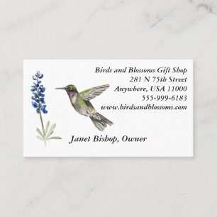 Hummingbird och Bluebonnet Visitkort