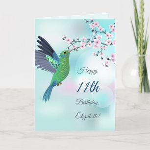 Hummingbird och Cherry Blommar Anpassningsbar föde Kort