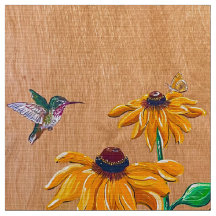 Hummingbird och Daisy Fabric