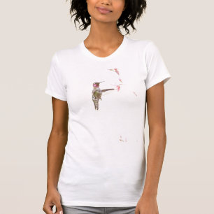 Hummingbird och enblomma t shirt