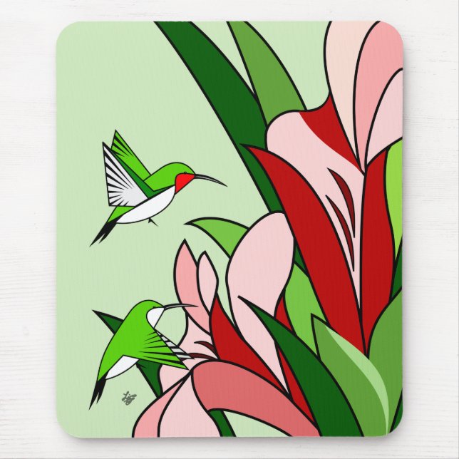 Hummingbird och Flower Musmatta (Framsidan)