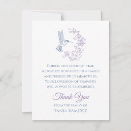 Hummingbird och Flower Sympathy - tack ditt kort