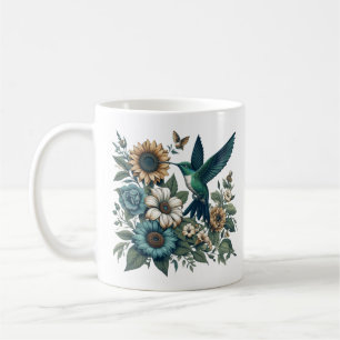 Hummingbird och Flowers Kaffemugg