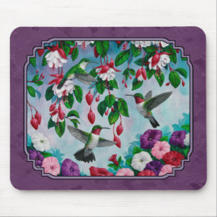 Hummingbird och Flowers Lila Musmatta