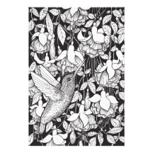 Hummingbird och fuchsia