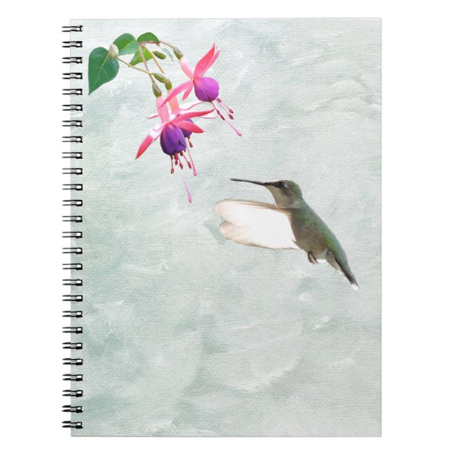 Hummingbird och Fuschia Anteckningsbok (Framsidan)