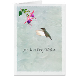 Hummingbird och Fuschia Mors dag Card Hälsningskort