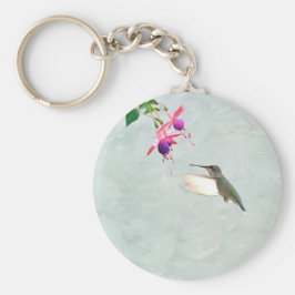 Hummingbird och Fuschia Nyckelring