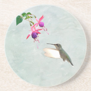 Hummingbird och Fuschia Underlägg