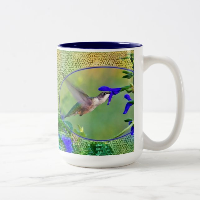 Hummingbird och glasaktigt glas Två-Tonad mugg (Höger)