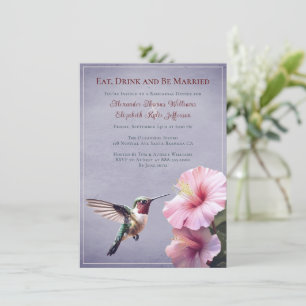 Hummingbird och Hibiscus Lila Rehearsal Middag Inbjudningar