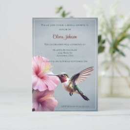 Hummingbird och Hibiscus Möhippa | Blå Inbjudningar