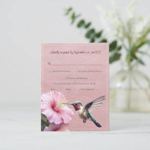 Hummingbird och Hibiscus Rosans Bröllop OSA Kort