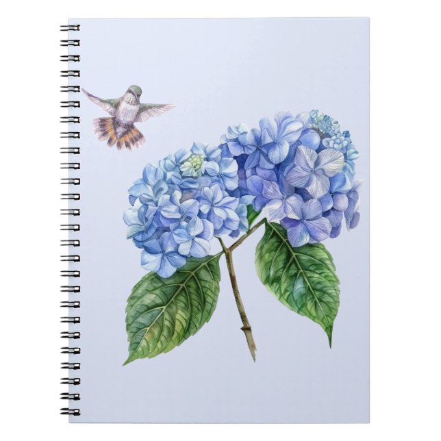 Hummingbird och Hydrangea Anteckningsbok (Framsidan)