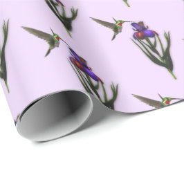 Hummingbird och iris-blomma presentpapper