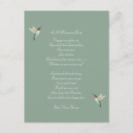 Hummingbird och John Vance Cheney Quote Vykort