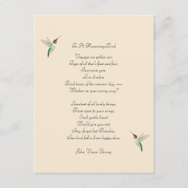 Hummingbird och John Vance Cheney Quote Vykort