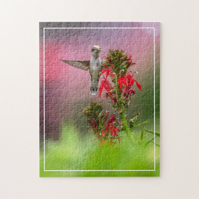 Hummingbird och kardinalblomma pussel (Vertikal)