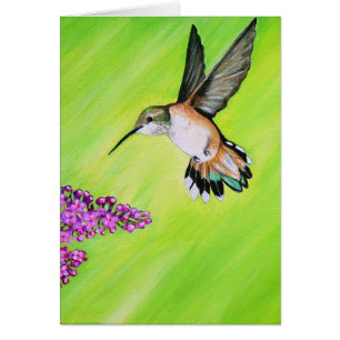 Hummingbird- och Lilac-färgkort Hälsningskort
