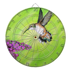 Hummingbird- och lilamålning piltavla