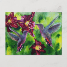 Hummingbird och Lillies Post Card Vykort