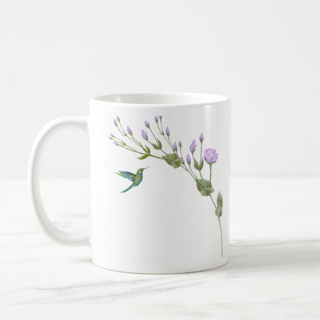 Hummingbird och Lisianthus Tri-Blend Shirt Kaffemugg (Vänster)