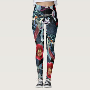 Hummingbird och papegoja leggings