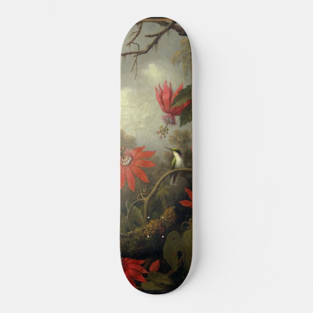 Hummingbird och Passion Flowers Mini Skateboard Bräda 18,5 Cm (Framsida)