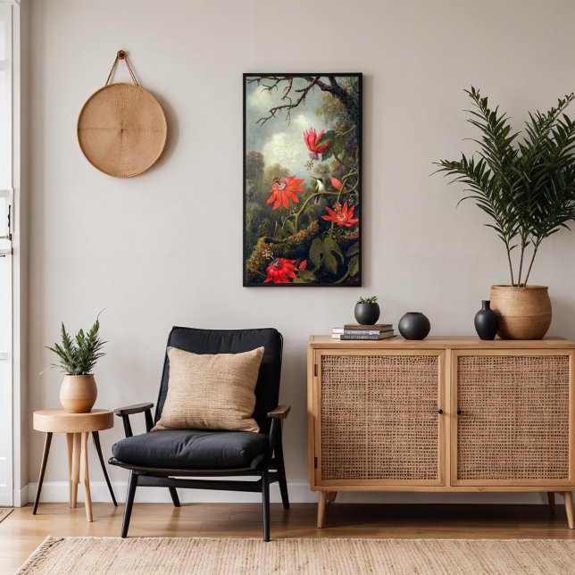 Hummingbird och Passionblommor Poster (Skapare uppladdad)