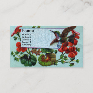 Hummingbird och pelargonVictorian Visitkort
