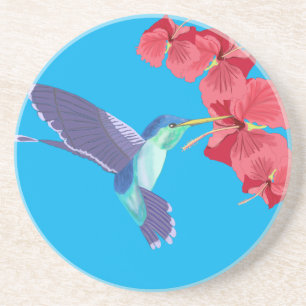 Hummingbird och röd Hibiscus Underlägg