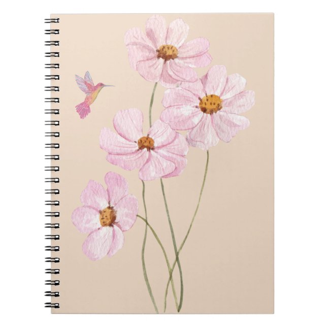 Hummingbird och Rosa Cosmos Anteckningsbok (Framsidan)