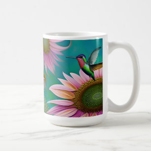 Hummingbird och Rosa Solros Kaffemugg