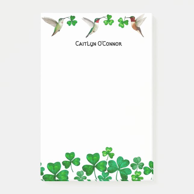 Hummingbird och Shamrocks-Anteckningsblock Post-it Block (Framsida)
