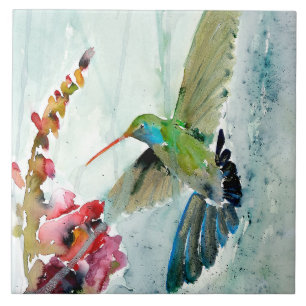 Hummingbird och Snapdragon Trivet Kakelplatta