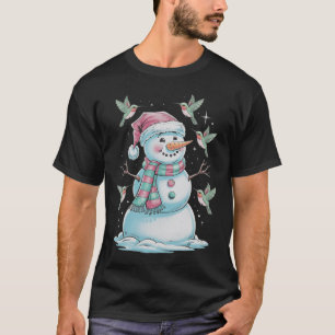 Hummingbird och Snögubbe för Djur älskare T Shirt