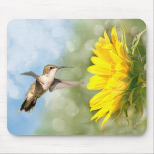 Hummingbird och solros musmatta