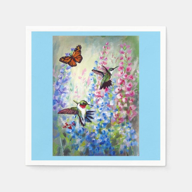 Hummingbird och trädgårdsservetter av Papper och C Pappersservett (Framsidan)