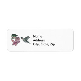 Hummingbird och Trumpet Creeper Returadress Etikett