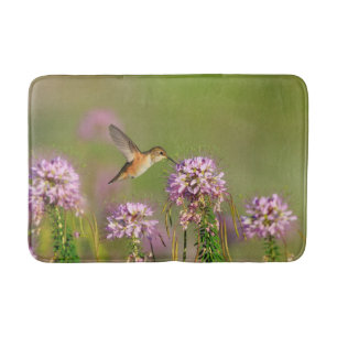 Hummingbird och vildblommar badrumsmatta
