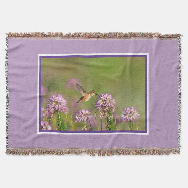 Hummingbird och vildblommar filt (Framsidan)