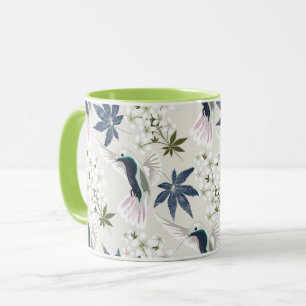Hummingbird och vita blommor. mugg