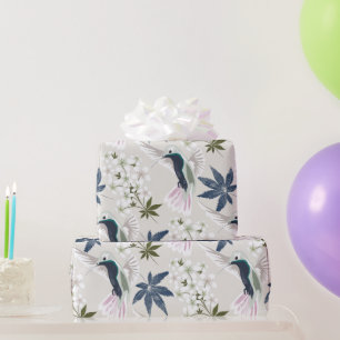 Hummingbird och vita blommor. presentpapper