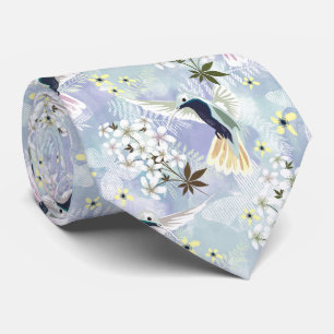 Hummingbird och vita blommor slips
