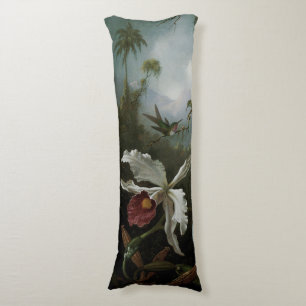 Hummingbird och White Orchid av Martin J. Heade Kroppskudde