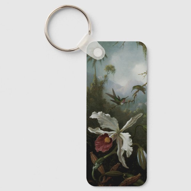 Hummingbird och White Orchid av Martin J. Heade Nyckelring (Framsida)
