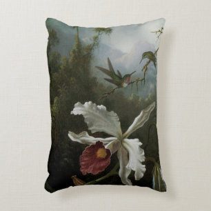 Hummingbird och White Orchid av Martin J. Heder Prydnadskudde